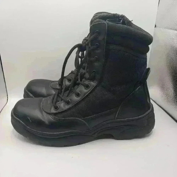 NORTIV 8 Men's Military Tactical Work Boots Side Zip Leather Combat Boots sz 7.5 - Picture 4 of 6